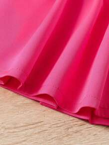 2pcs/Set Tween Girls Bow Print Round Neck Short Sleeve T-Shirt & Pleated Skirt Set, Spring/Summer - Multicolor - View 11