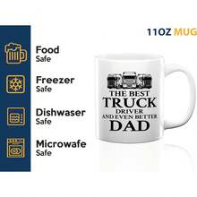 Truck Driver Dad - Job Appreciation Trucker Motorist Trucking Worker Driver Men Dad Father11oz Ceramic Coffee Mug - Valentine's Day, Birthday,Woman's Day Gift, Easter Day Gift Idea For Dad Mom Friends Girlfriend Boyfriend - 預設 - 查看 4