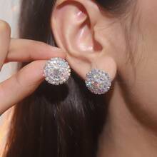 Pendientes de novia con rhinestones - Lujosos pendientes de diamantes brillantes para mujeres, diseño minimalista único con elegancia sofisticada