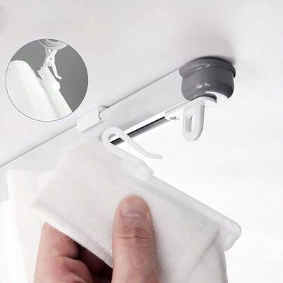 20 件/30 件白色塑料窗帘挂钩，褶皱窗帘夹，可调节窗帘杆挂钩，适用于窗帘、门帘和浴帘