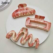 1/3 件女士水彩印花发夹，优雅爪夹，爪夹 - 彩色 - 查看 10