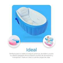 HuaTnag Bañera Inflable Para Bebés Portátil Tina Plegable Con Bomba Color (Azul,Rosa)