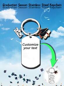 1件/2件-毕业季不锈钢钥匙扣，采用不锈钢材质制成，具有耐腐蚀、不易变形、质感强、可长久保存等特点，象征毕业的友谊长存