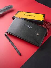 HOVI'S Cartera multifuncional y elegante para negocios, de peso ligero con múltiples compartimentos para tarjetas, de gran capacidad, billetera larga para jóvenes
