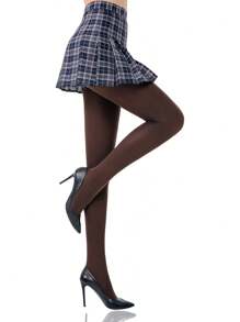 1 Pair Women's Control Top High Elastic Soft Opaque Pantyhose Tights Fall Halloween Tights Black Tights Winter Clothes For Women Goth Medias Tights Plus Size Stockings Fishnet Stockings - Multicolor - View 34