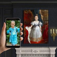 Custom Kids Royal Portrait From Photo For Girl, Custom Girl Portrait, Renaissance Portrait, Historical Princess Portrait, Royal Portrait, Human Portrait, Custom Kids Portrait, Birthday Gift - Multicolor - View 4
