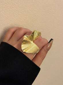 1 pieza, Anillo de onda grande adecuado para combinar con fiestas, con estilo elegante, de alto sentido, único