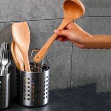 1pc Utensil Holder, Stainless Steel, Wet Kitchen Utensils,Suitable For Large Kitchen Utensils.Chopstick Tube, Chopsticks Storage, Tableware Storage Box, Knife, Fork, Spoon Storage Box