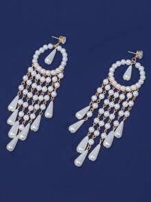 2pcs Elegant Multilayer (Faux) Pearl Handmade Braided Jewelry Set - Necklace And Earrings, Suitable For Daily Wear, Parties, Holidays, Perfect Gift For All Seasons - White - View 9