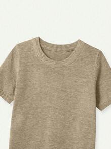 2026 Spring/Autumn New Light Brown Knit Top For Women, Urban Chic Casual Style, Suitable For Commuting, Workplace, Leisure, Short Trips, City Strolls, Thanksgiving, New Year, Music Festivals, Libraries, Independent Bookstores, Museums, Cafes, Or Gallery Lounges - Machi Brown - View 6