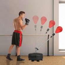 Renmte Pera de Boxeo con Base, Costales Pesados de Box, Saco de Velocidad Independiente, Costal de Boxeo con Base, Pera de Boxeo de Altura Ajustable con Guantes - 1 - Ver 5