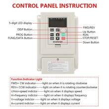 Inversor de Variador VFD de 4.4 kW Inversor de Variador de Frecuencia Variable Monofásico de 220V AC Inversor del Controlador de Velocidad VFD de Motor Trifásico - Blanco - Ver 5