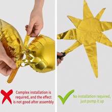 5Pcs 4D Star Foil Balloons Star Explosion Balloons 22inch Balloons Christmas Birthday Wedding Party Decor
