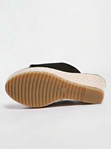 2024 Wiosna/Lato Nowe Sandały Damskie, Platforma z Odkrytymi Palcami, Grube Obcasy, Zamszowe Wsuwane Kapcie Na Wysokich Obcasach, Buty Damskie Plus Size - Czarne - Zobacz 10