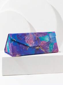 1pc Women's Colorful Painting Print Foldable Eyeglasses Case, Suitable For Outdoor Matching - Multicolor - View 2