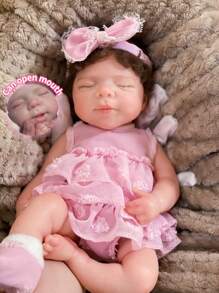13 Inch Already Painted Whole Body Silicone Reborn Doll Pascale Realistic Simulated Newborn Girl With Rooted Hair Real Touch Bebe Doll For Birthday Gifts - Reborn Doll - View 11