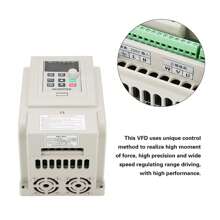 Inversor de Variador VFD de 4.4 kW Inversor de Variador de Frecuencia Variable Monofásico de 220V AC Inversor del Controlador de Velocidad VFD de Motor Trifásico - Blanco - Ver 6