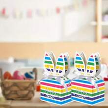 10 件复活节兔耳朵礼品盒，礼品包装盒，适合复活节、生日派对、婚礼派对礼物 - 彩色 - 查看 4