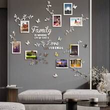 1 pieza Adhesivo de pared de marco acrílico creativo con diseño de rama de árbol, 9 ramas de marco con decoración de pared de rompecabezas de mariposa, adhesivo de marco de rama acrílico, regalo para cumpleaños, festivales, adecuado para sala de estar, dormitorio, estudio, entrada, decoración de pared de fondo de sofá, regalos de graduación, decoración de habitación, decoración del hogar, decoración de baño, decoración de dormitorio, decoración de habitación, artículos de decoración de sala de estar, decoración del hogar, papel tapiz de pared de sala de estar, pegatinas personalizadas