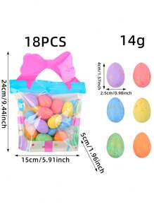 1 套/18 件，复活节经典彩色彩蛋礼品袋装饰，适合所有季节 DIY 户外装饰场景布置，自制花环手工艺品，完美的家居装饰，节日纪念品道具