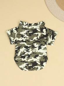 1pc Non-Stretch Polyester Pet Clothing, Slim Fit Design Suitable For Small Cats And Dogs, Especially Not Suitable For Large Dogs (Product Size Runs Small, Recommend Ordering 1-2 Sizes Up) - Army Green - View 6