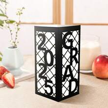 1pc Graduation Table Centerpiece 2025 Graduation Lantern Box Lantern Congratulations Graduate School Graduation Party Photo Props Graduation Party Table Decoration, Hollow Vase, Pen Holder, Dining Table Centerpiece (Black) Lamp Not Included Gifts Birthday