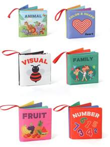 1 Set/6pcs Tear-Resistant Cloth Books, Suitable For Early Education Of Infants, Washable Cloth Books With Fruit & Animal Patterns, Promote Early Learning And Cognitive Development, Baby Books, Educational Cloth Books, Christmas, Birthday Gift Recommendation For Boys And Girls, Halloween, Thanksgiving, Christmas Party Decorations - Multicolor - View 10