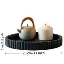 Plateau décoratif rond pour table basse - Plateau en bois massif rond pour la décoration de la maison - Décoration de table basse - Plateaux décoratifs - Plateau centre de table Soleil Voyage Cool Rentrée Scolaire