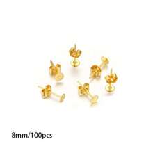 10/100pcs Multi-Size Metal Blank Post Round Stud Earrings Base Earbuds DIY Earbuds Make Earring Accessories