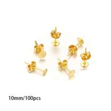 10/100pcs Multi-Size Metal Blank Post Round Stud Earrings Base Earbuds DIY Earbuds Make Earring Accessories
