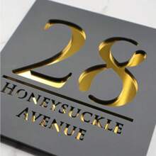 1 件，3D 亚克力门牌号，定制亚克力门牌，姓名，门牌号，镜面亚克力牌匾，三维家居装饰门牌礼物生日毕业，多功能，防霉，装饰性，可重复使用，舒适，时尚，新潮，可爱，整洁，色彩鲜艳，定制，个性化，独特，适合他的理想礼物，适合她、女朋友、爸爸、男朋友、家人、妈妈、朋友、儿子、女儿、家庭 - 彩色 - 查看 6