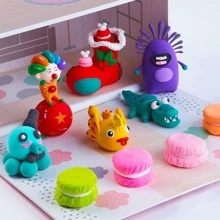 36/24/12 pièces Set d'argile magique avec outils - Argile colorée à séchage à l'air dans des couleurs vives pour l'artisanat DIY et le jeu éducatif, couleur aléatoire