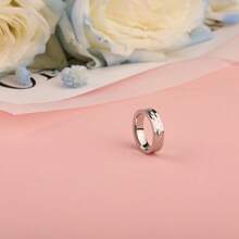 1pc Titanium Steel Ring For Men, New European And American Style, Textured Vintage Impact Pattern, 5.5MM Width, Single/Couple Rings, Fashionable & Versatile - Ring - View 2