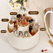 Soporte giratorio de lujo para almacenamiento de brochas de maquillaje, organizador de escritorio de plástico para el hogar y el dormitorio - Multicolor - Ver 8