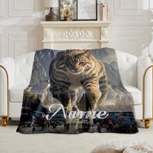 1PC Pet Cat Background Blanket, Personalized Name Blanket, Cozy Custom,Unique,Personalized Ideal Gifts For Him Her,Boyfriend,Girlfriend,Dad,Mom,Family,Friends,Pets For Anniversaries,For Valentine's Day,For Mother's Day,For Birthdays,For Children's Day,For Father's Day,For Weddings,For Graduation,For Christmass,For Housewarming Sofa,Bed,Car,Bedroom,Living Room
