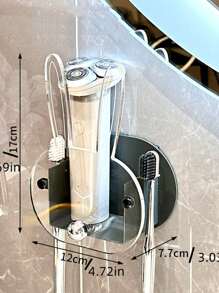 1pc Electric Toothbrush Holder, Toothpaste Storage Rack, Bathroom Organizer Shelf, Hair Tie Ties Clip Hanger, Random Color No-Drill