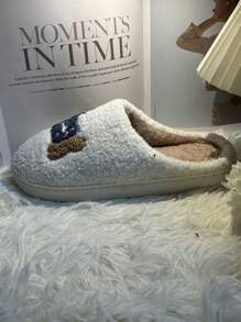 时尚秋冬卡通可爱粉兔冰淇淋樱桃猴家居拖鞋厚实防滑适合室内/室外穿着