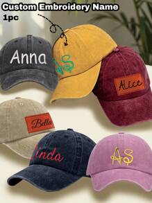1pc Custom Embroidered Name Baseball Cap, Personalized Baseball Cap, Customized Name Baseball Cap, Custom LOGO Baseball Cap, Men's Baseball Cap, Women's Baseball Cap, Embroidered Logo Baseball Cap, Dad's Gift, Mom's Gift, Birthday Gift, Outdoor Gift, Christmas Gift, Father's Day Gift, Mother's Day Gift, Thanksgiving Gift, Sports Essential Hat, Initials Hat, Black, Pink, Khaki, School Supplies,Back To School,For Office,For School,For Classroom,For Teacher Gifts,For University,For Colleague,For Dorm Rooms,For Teacher,For Boys And Girls,For Teenagers,Junior High School Students,Middle School Students,High School Senior High School Students,College Students,University Students,Freshman,Sophomore,Underclassmen