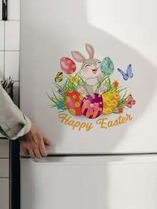一款PVC材质的复活节兔子和彩蛋贴纸，防水自粘墙贴。适用于浴室、马桶座圈、客厅、卧室等场所。趣味家居装饰、复活节派对用品、房间装饰、墙面装饰、浴室装饰、卧室装饰、客厅装饰、房屋装饰、家居装饰、客厅墙纸。 - 多色 - 查看 5