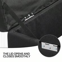 24-Inch Black Tufted Storage Bench Ottoman With Poufs, Upholstered Footrest, And Lift-Top Stool Design - Default - View 8