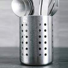 1pc Utensil Holder, Stainless Steel, Wet Kitchen Utensils,Suitable For Large Kitchen Utensils.Chopstick Tube, Chopsticks Storage, Tableware Storage Box, Knife, Fork, Spoon Storage Box