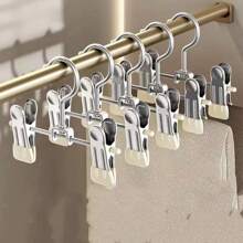 10 pièces set de pinces multifonctionnelles, pinces réglables, antidérapantes, pinces pour pantalons en métal brossé, pinces portables pour le séchage des chaussures, pour une utilisation dans les magasins de vêtements et les ménages, pince sans trace