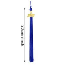 Nastrino da laurea 2025, nastrino per tocco da laureato, nastrino multicolore 2025 con ciondoli dorati con anno 2025 per decorazione tocco da laureato, accessori per festa di laurea - Multicolore - Visualizzare 7