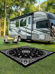 1 件波西米亚风格户外防水防沙野餐垫，轻便，可爱的渐变花卉数码印花图案，适合露营、户外野餐、海滩