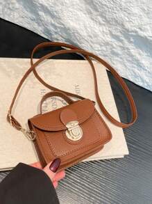 1 Brand New Solid Color Lychee Pattern Diagonal Shoulder Bag, Fashionable And Avant-Garde, Retro Suitable For School, Shopping, Travel, Suitable For Girl's Use, Zipper Closure Adjustable Shoulder Strap, Matching With Clothes, Is The Best Choice For Giving Gifts To Family And Friends - Multicolor - View 9