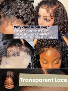 13x4 Jerry Curly Lace Front Wigs Human Hair 200% Density Curly Lace Front Wig Human Hair Wigs Lace Frontal Glueless Wigs Human Hair Pre Plucked With Baby Hair Natural Color