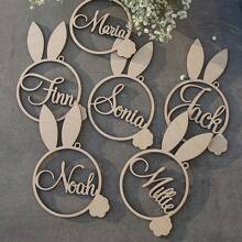 1 件复活节篮子标签兔子复活节标签个性化兔子复活节篮子标签名称复活节装饰品定制复活节座位卡复活节礼物