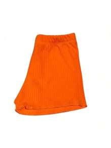 Summer Ribbed Set With FruFru For Girls - 橘色 - 查看 4
