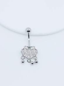 1 件装心形蝴蝶结形锆石肚脐环肚脐环肚脐钉 14G 圆杆穿孔首饰女士 - 蝴蝶結 心 - 查看 19