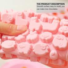 Molde de Silicone Forma Animal Ovelha Alpaca com 53 Cavidades Para Gelatina Doce Gelo Gummy Bear - Rosa empoeirado - Visão 2